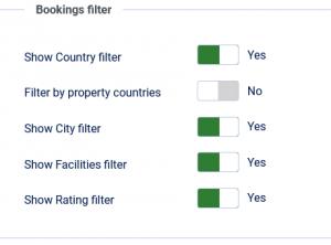 Bookings filter
