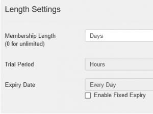 Length settings