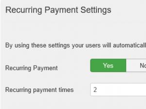 Recurring payment settings