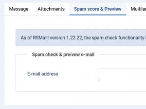 Spam score and preview