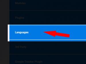 Click on Languages tab