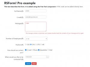 The resulting validation error.