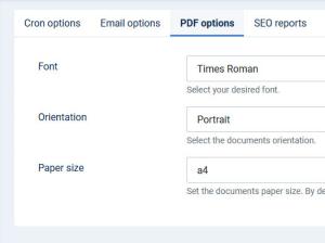 PDF options