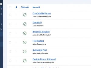 List of available facilities