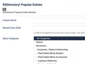 Popular entries module configuration