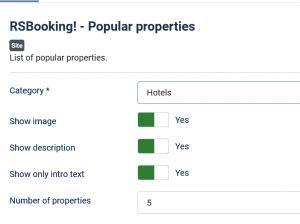 Popular properties module configuration options