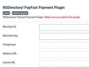 PayFast configuration