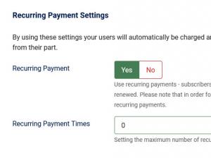 Recurring Payment Settings