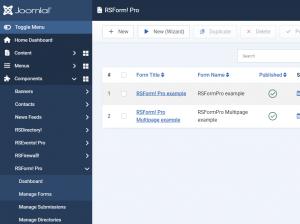 Manage forms section