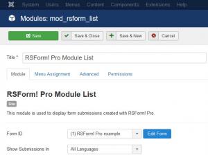Module's Configuration options
