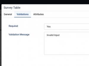 Validations tab