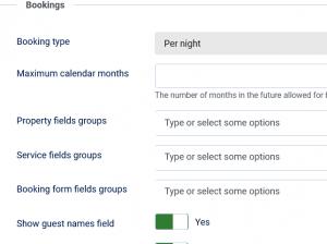 Bookings options