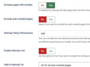 Sitemap configuration