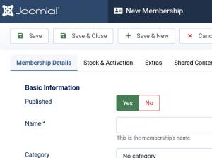 Create a new membership or edit an existin one