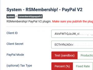 PayPal v2 configuration
