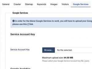 Google Services tab