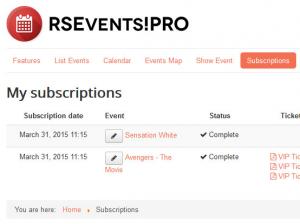 Subscriptions View