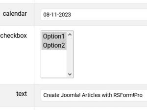 Mapped Joomla! Custom Fields submissions area