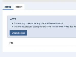 Backup / Restore feature
