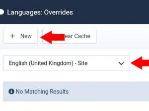 Select the language and click New