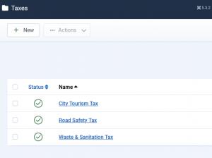 List of available taxes