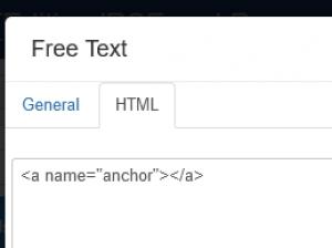 Add the anchor in the freetext component