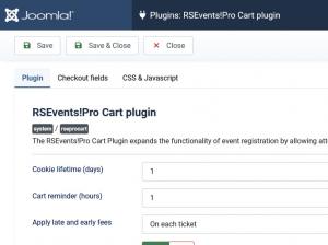 RSEvents!Pro Cart plugin configuration