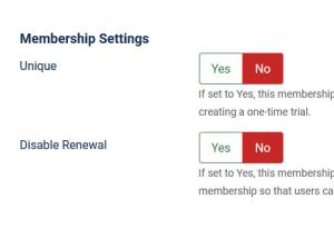 Membership settings