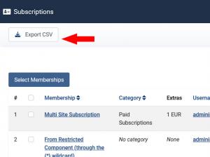 Export subscriptions