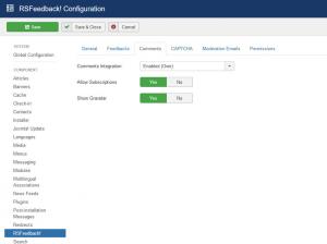 RSFeedback! Configuration Comments Tab
