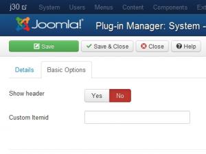 System plugin backend settings