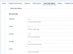 Social Links Options