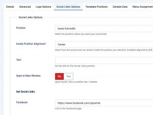 Social Links Options