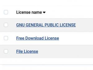 Licenses tab