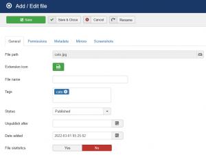 RSFiles! Backend File Properties