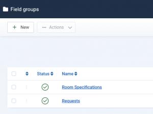 List of available Field groups