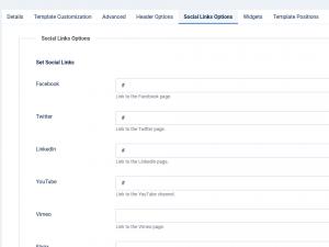 Social Links Options