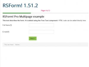 RSForm!Pro 1.51.2 Multipage Form example