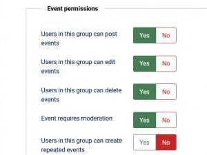 Setting up the group permissions