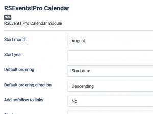 Calendar module configuration
