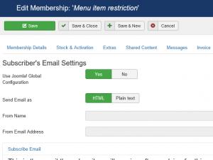 Membership Subscriber's email