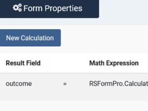 Built-in calculation using the specialized RSForm!Pro function to perform a days difference between two Date Time Picker elements.
