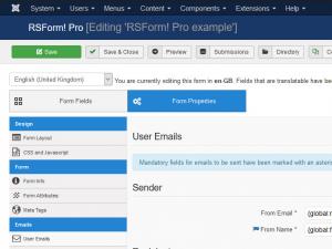 RSForm!Pro Email Configuration