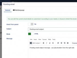 Configure the category emails