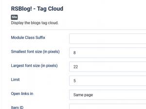 Tag cloud module configuration