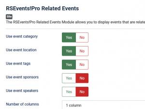 Related events module configuration