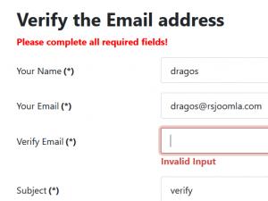 The form will invalidate if the email address is not verified.