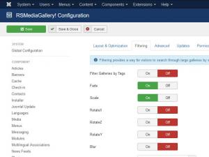 Filtering configuration tab