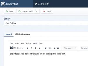 Add / Edit a facility - General tab