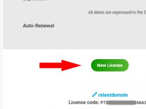 Click on 'New License'